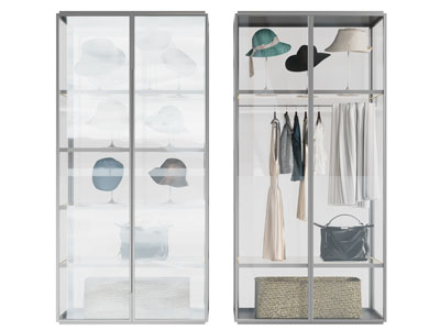 现代玻璃衣柜3d模型 现代玻璃衣柜