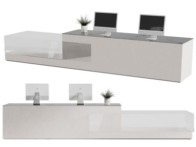 现代拼接玻璃的前台接待台