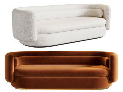 现代布艺多人沙发