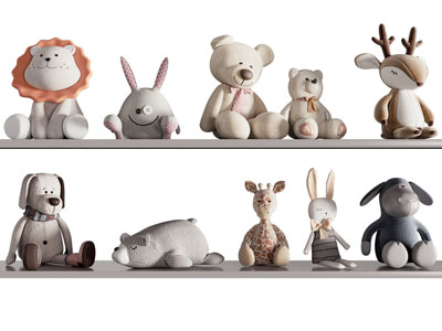 现代卡通动物玩偶 布偶 玩具摆件