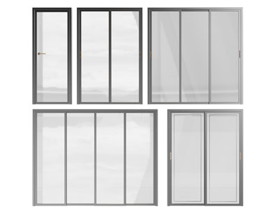 现代玻璃平开门 推拉门