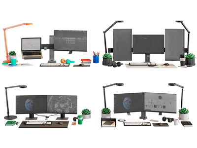 现代台式电脑 鼠标 键盘3d模型 现代台式电脑 鼠标 键盘