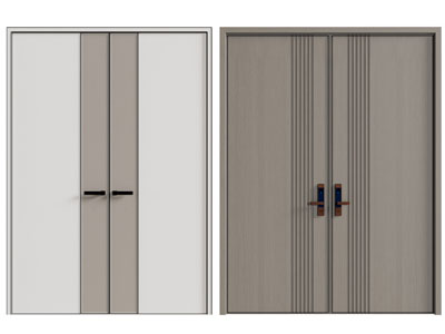 现代双扇平开门 大门