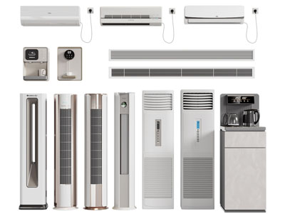 现代柱形空调 茶吧机 直饮机3d模型 现代柱形空调 茶吧机 直饮机