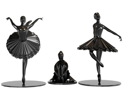 现代跳芭蕾舞的女孩雕塑雕刻摆件组合3d模型 现代跳芭蕾舞的女孩雕塑雕刻摆件组合
