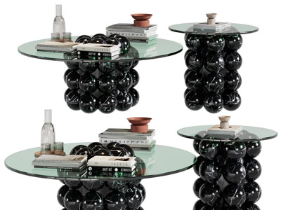 现代玻璃茶几 边几3d模型 现代玻璃茶几 边几