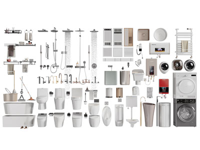 现代马桶 淋浴花洒 洗衣机 暖风扇卫浴小件3d模型 现代马桶 淋浴花洒 洗衣机 暖风扇卫浴小件