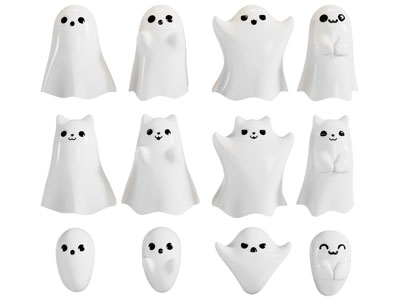 现代陶瓷卡通动物摆件组合