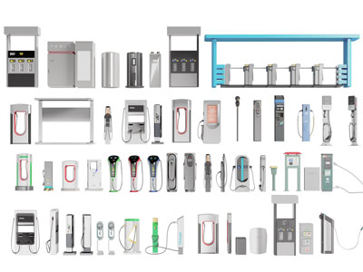现代新能源车充电桩3d模型 现代新能源车充电桩