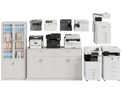 现代文件收纳柜 打印机办公电器3d模型 现代文件收纳柜 打印机办公电器