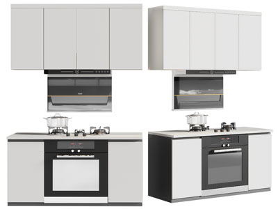 现代集成灶 锅具 抽油烟机厨房电器3d模型 现代集成灶 锅具 抽油烟机厨房电器