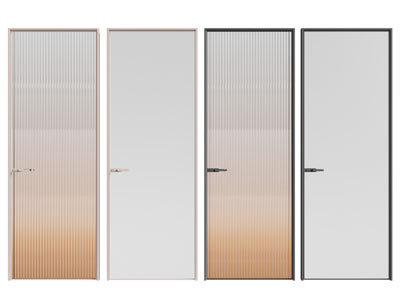 现代渐变玻璃单扇平开门