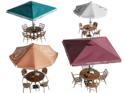 现代户外遮阳伞 休闲桌椅组合