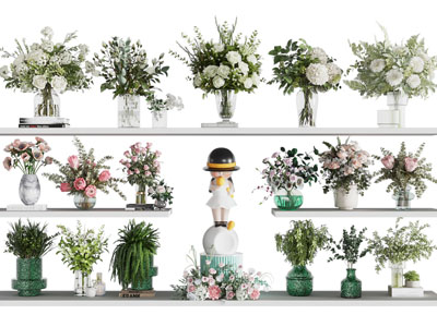现代花瓶花卉摆件组合