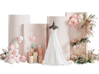 现代轻奢美陈 婚庆舞台 户外装置