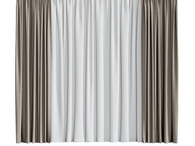 现代布艺窗帘窗帘3d模型 现代布艺窗帘窗帘