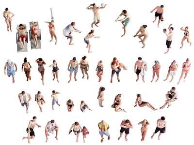 现代穿泳衣的沙滩女人 男人 多人人物3d模型 现代穿泳衣的沙滩女人 男人 多人人物