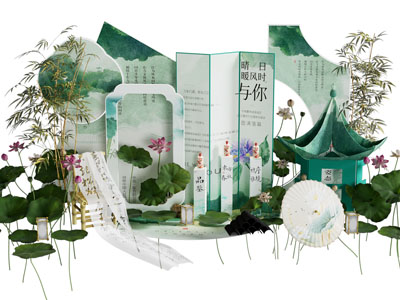 新中式节日美陈 摆件 户外装置