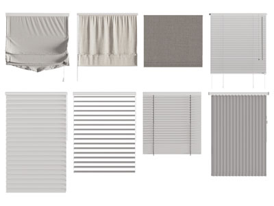 现代拉帘 罗马窗帘 百叶窗帘3d模型 现代拉帘 罗马窗帘 百叶窗帘