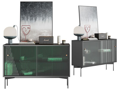 现代玄关柜 边柜 摆件组合