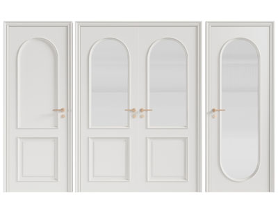 法式单扇平开门 玻璃双开门