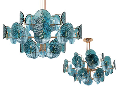 现代蓝色水晶吊灯