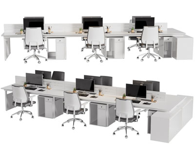 现代办公桌椅组合