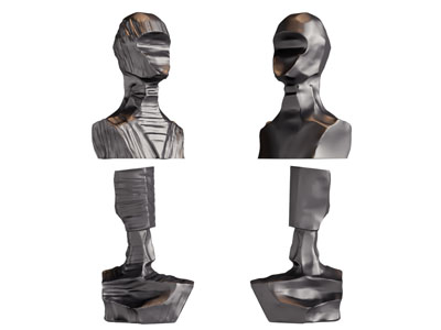 现代抽象人头雕塑雕刻3d模型 现代抽象人头雕塑雕刻