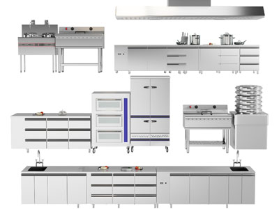 现代洗菜盆 灶台 蒸锅 后厨设备3d模型 现代洗菜盆 灶台 蒸锅 后厨设备