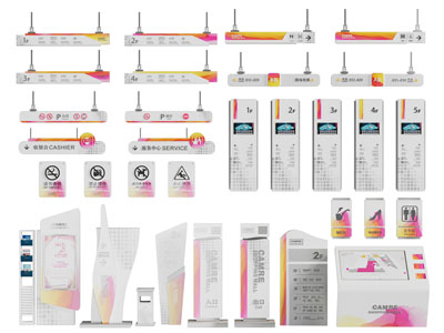 现代商场指示牌 路标 查询机