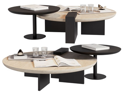 现代圆形茶几3d模型 现代圆形茶几
