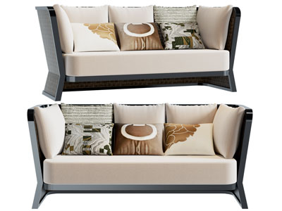 新中式多人沙发