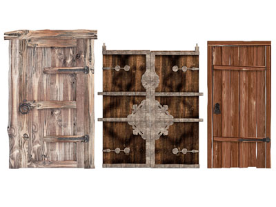 现代破旧实木单扇大门 平开门