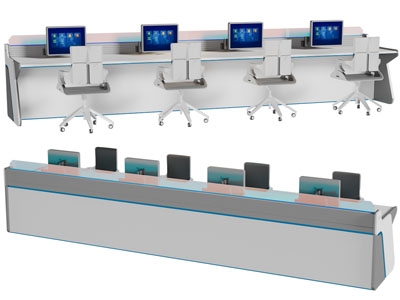 现代控制台 指挥桌 办公桌椅组合