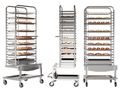 现代不锈钢面包甜点置物收纳架