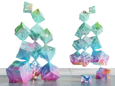 现代几何方块城市雕塑小品3d模型 现代几何方块城市雕塑小品