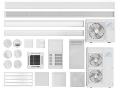 现代空调风扇 出风口3d模型 现代空调风扇 出风口