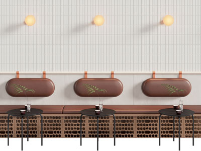 现代饭店卡座餐桌椅组合