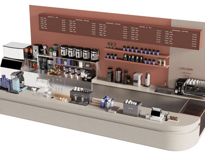 现代咖啡馆吧台 前台