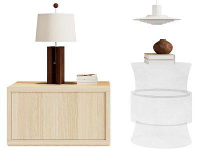 现代床头柜 台灯