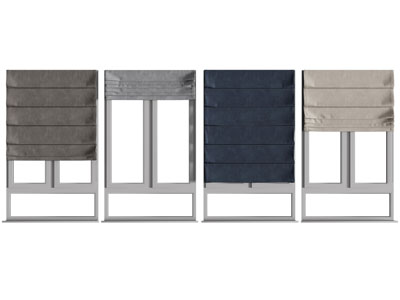 现代布艺拉帘 罗马窗帘3d模型 现代布艺拉帘 罗马窗帘