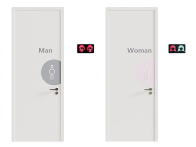 现代卫生间单扇平开门