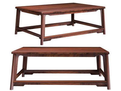 现代实木茶几3d模型 现代实木茶几