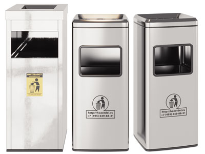 现代金属公用垃圾桶3d模型 现代金属公用垃圾桶