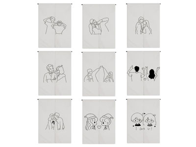 现代双扇门帘 布帘3d模型 现代双扇门帘 布帘