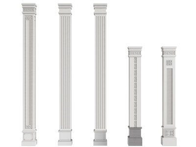 新中式雕花方形柱子3d模型 新中式雕花方形柱子