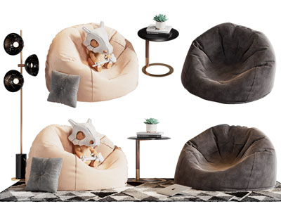 现代懒人沙发 边几