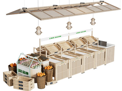 现代实木生鲜水果蔬菜货架 展台 展柜 展架