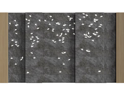 新中式文化石背景墙