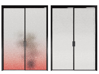 现代花纹玻璃推拉门